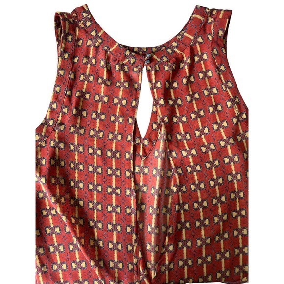 ASTR The Label Size Medium Artsy Boho Print Blouse Red Black Yellow - Picture 5 of 8